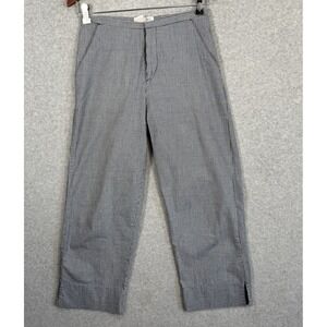 VTG Cherokee Gingham Check Pants Womens 6 Navy Cotton Straight Leg 90s Mom Crop